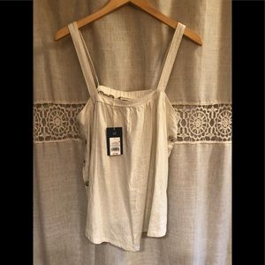 Cream Linen Boxy Tank